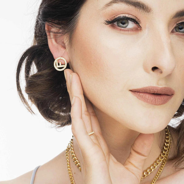 ARETES F GOLD ZIRCONIAS