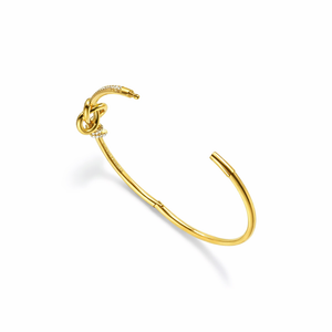 PULSERA KNOT ONE GOLD CON ZIRCONIA