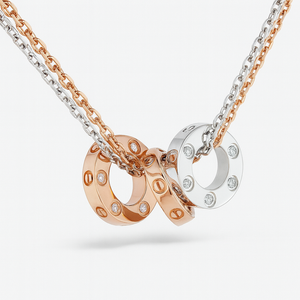 COLLAR LOVE 3 AROS CON ZIRCONIA