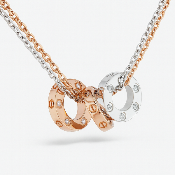 COLLAR LOVE 3 AROS CON ZIRCONIA