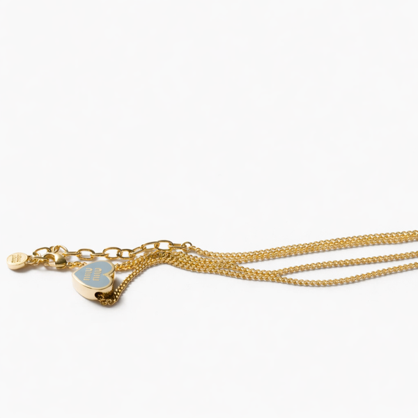 COLLAR MM HEART GOLD BLUE