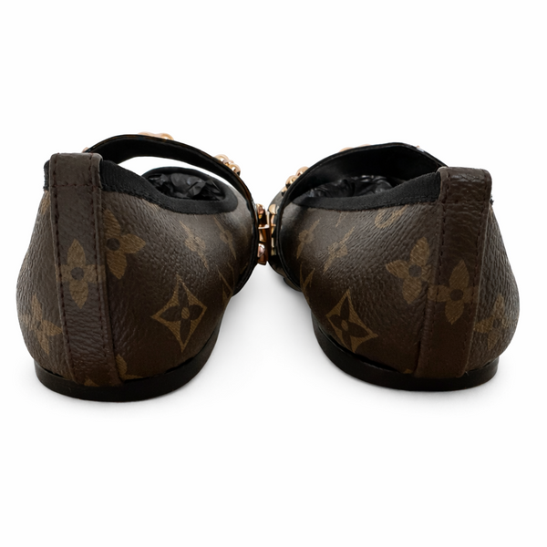 BALLERINAS LV BROWN CON INSIGNIAS