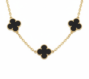 COLLAR 20 TRÉBOLES GOLD BLACK