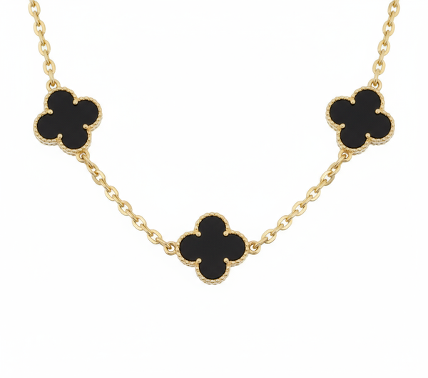 COLLAR 20 TRÉBOLES GOLD BLACK