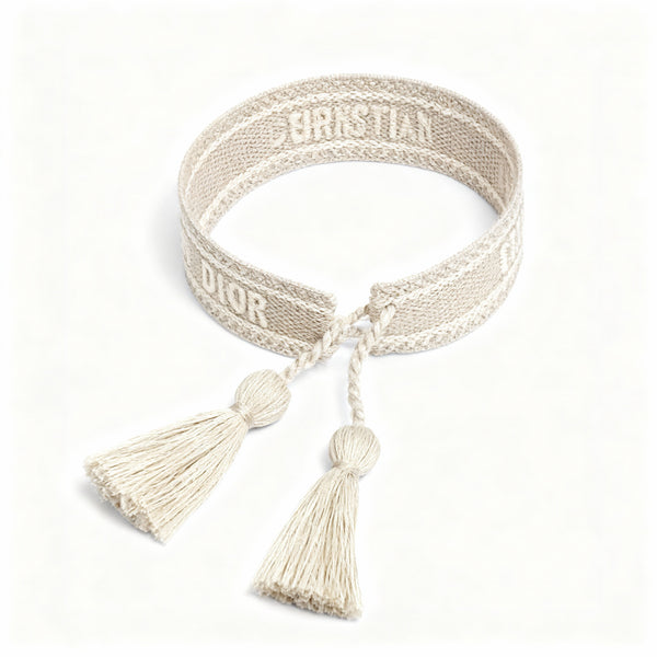 PULSERA CD DE TELA BEIGE