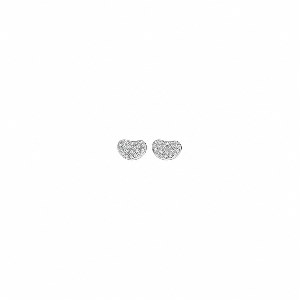 ARETES T BEAN SILVER ZIRCONIAS