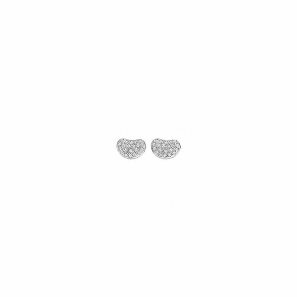 ARETES T BEAN SILVER ZIRCONIAS
