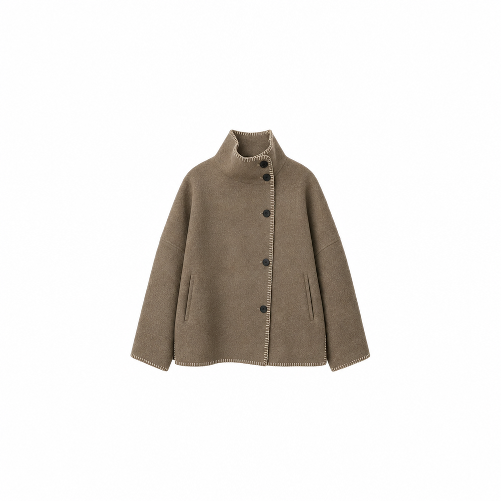 ABRIGO CUELLO ALTO CAQUI JW