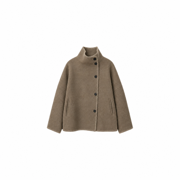 ABRIGO CUELLO ALTO CAQUI JW