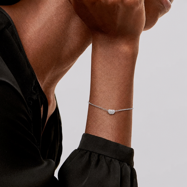 PULSERA T BEAN SILVER ZIRCONIAS
