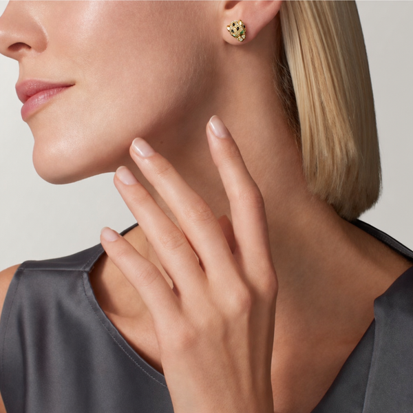 ARETES PANTHERE GOLD ZIRCONIAS