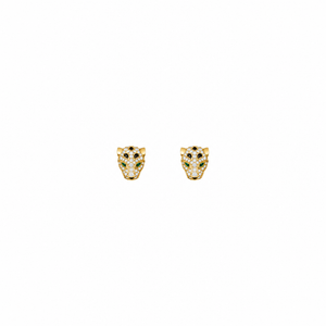 ARETES PANTHERE GOLD ZIRCONIAS