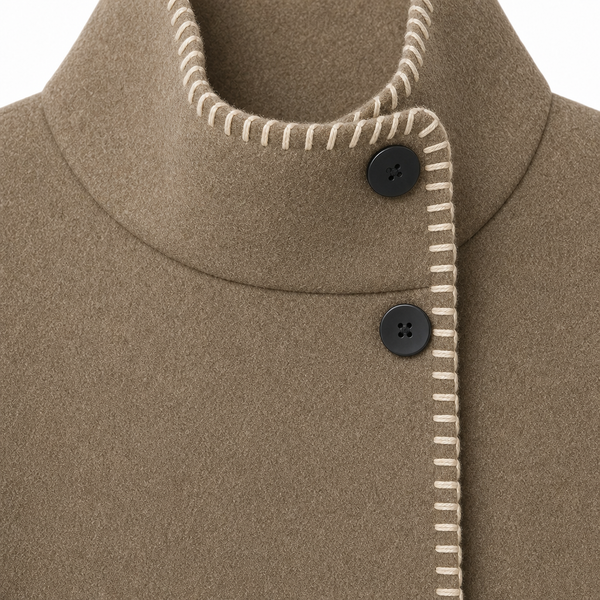 ABRIGO CUELLO ALTO CAQUI JW
