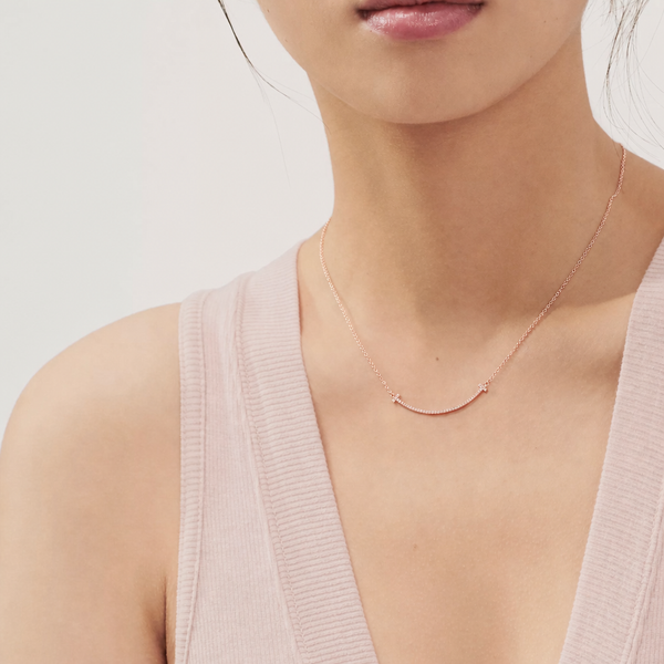 COLLAR T SMILE ZIRCONIAS ROSE GOLD