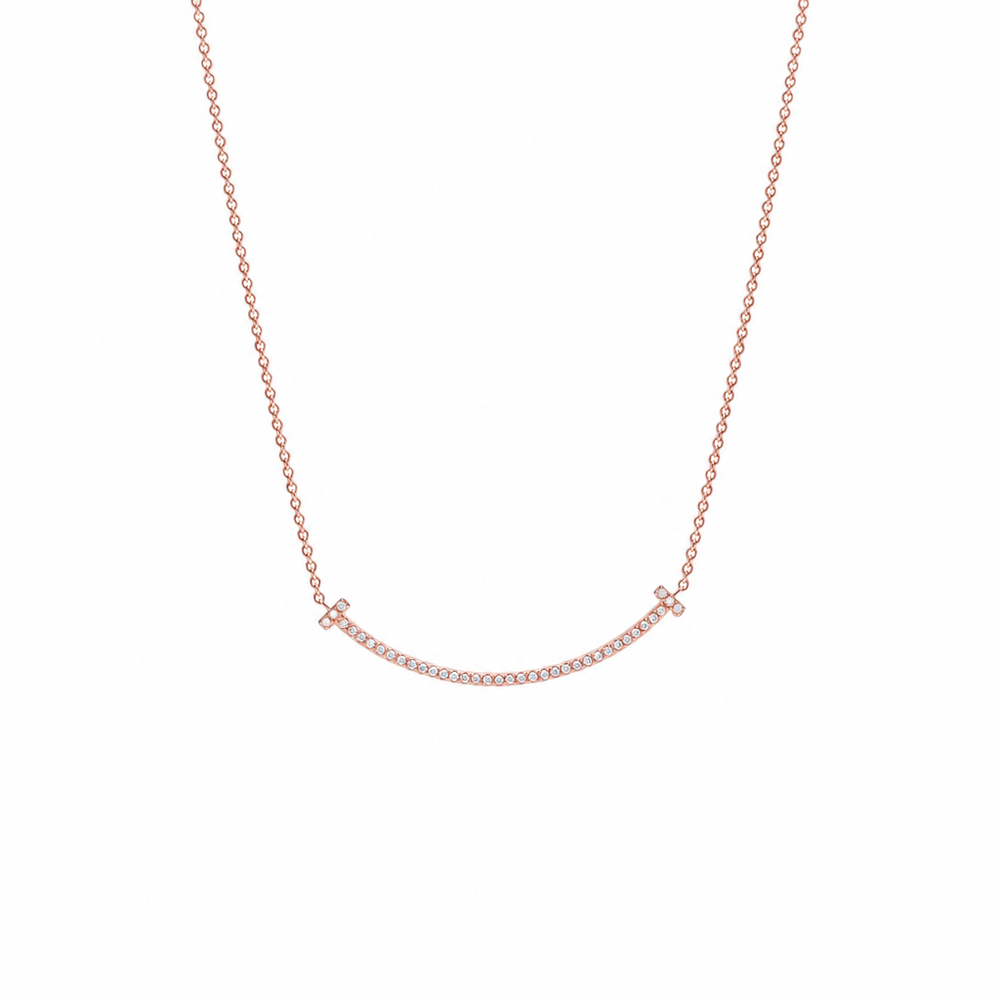 COLLAR T SMILE ZIRCONIAS ROSE GOLD