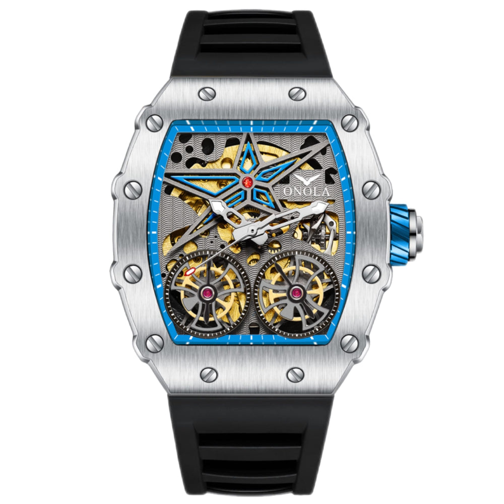 RELOJ HOLLOW FULL SILVER-BLACK BLUE
