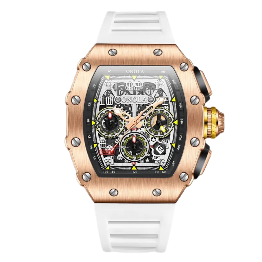 RELOJ FLYBACK CR-SERIES ROSEGOLD-WHITE