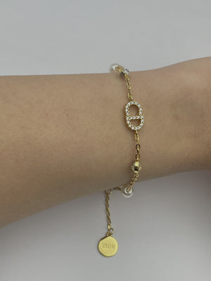 PULSERA CD GOLD CON PERLA Y ZIRCONIA