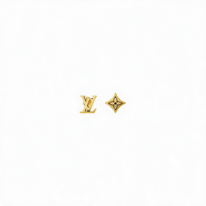 ARETES LV LOGO FLOWER GOLD