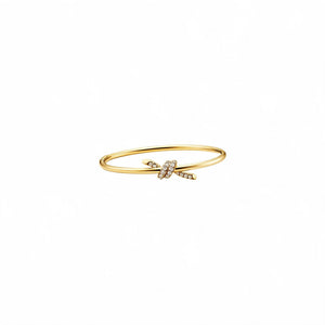PULSERA T KNOT DELGADA GOLD ZIRCONIAS