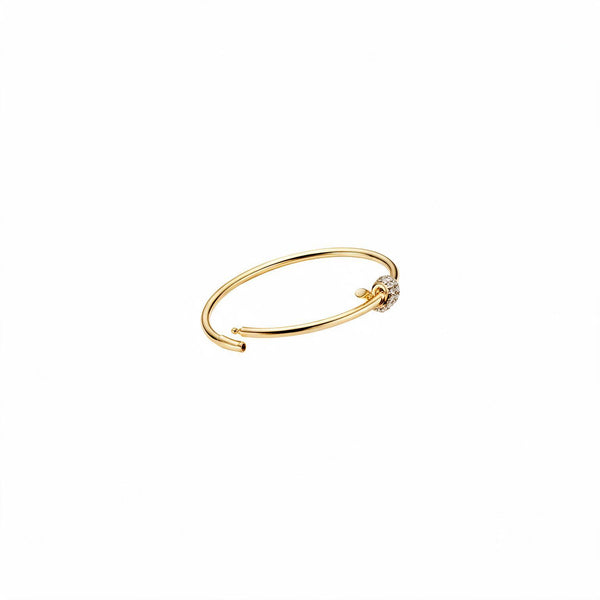 PULSERA T KNOT DELGADA GOLD ZIRCONIAS