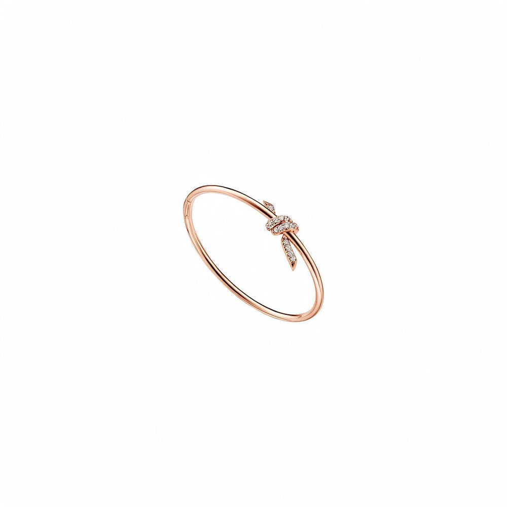 PULSERA T KNOT DELGADA ROSEGOLD ZIRCONIAS