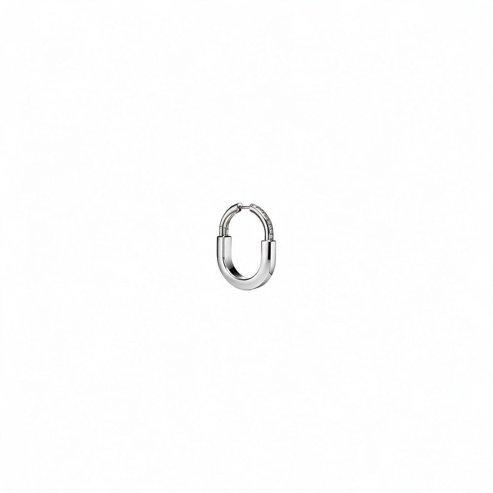 ARETES T LOCK SILVER HALF ZIRCONIAS
