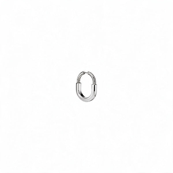 ARETES T LOCK SILVER HALF ZIRCONIAS
