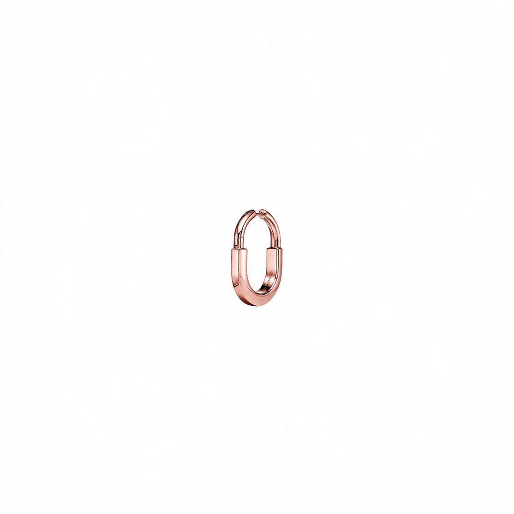 ARETES T LOCK ROSE GOLD HALF ZIRCONIAS