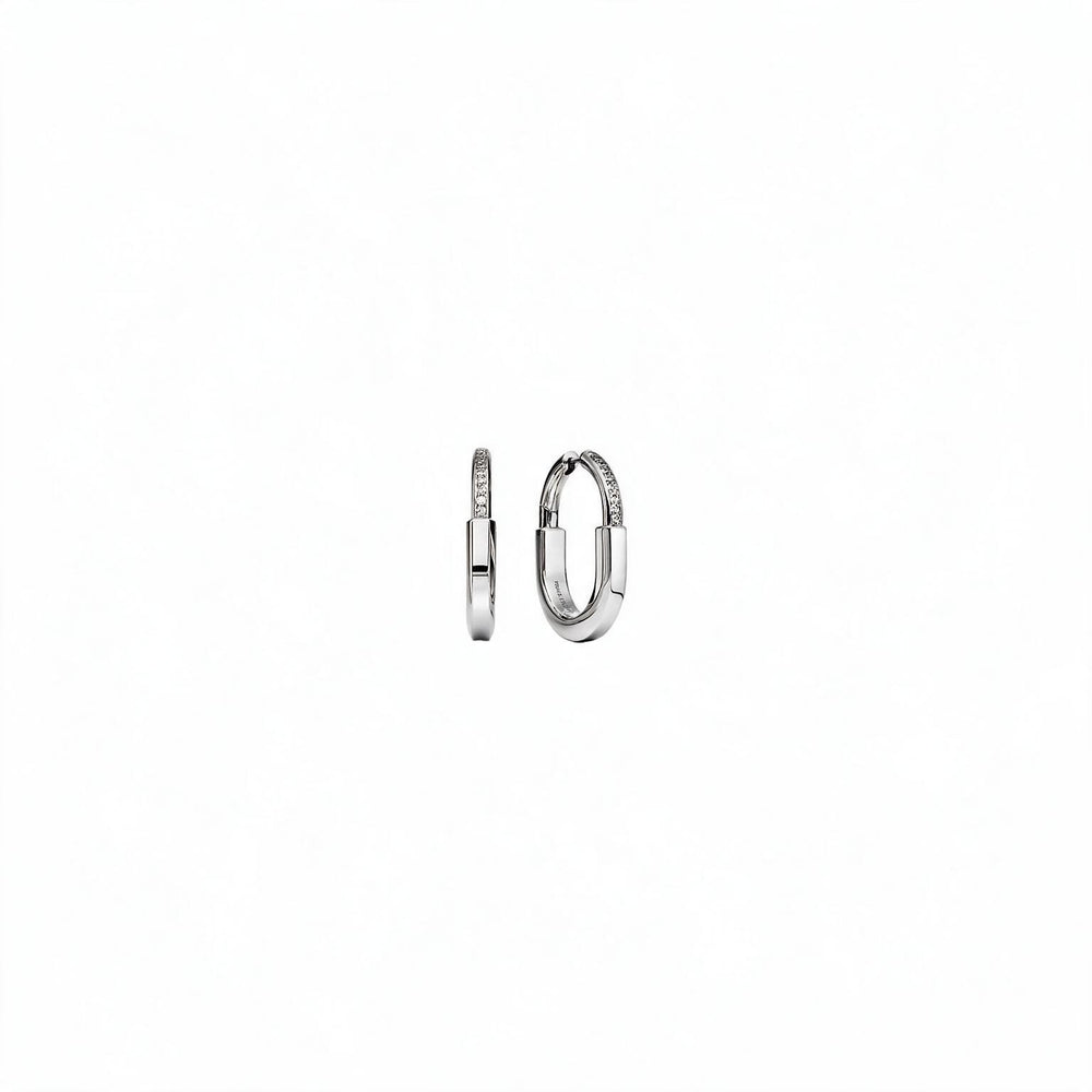 ARETES T LOCK SILVER HALF ZIRCONIAS