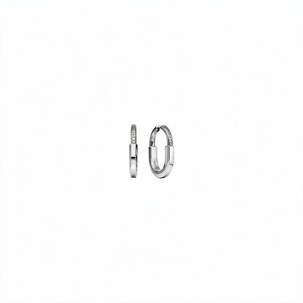ARETES T LOCK SILVER HALF ZIRCONIAS