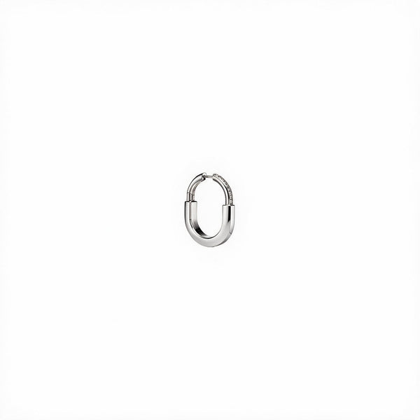 ARETES T LOCK SILVER HALF ZIRCONIAS