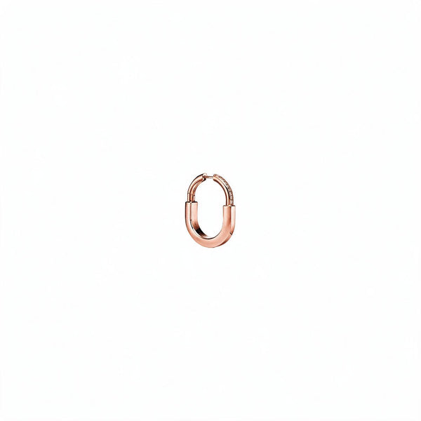 ARETES T LOCK ROSE GOLD HALF ZIRCONIAS
