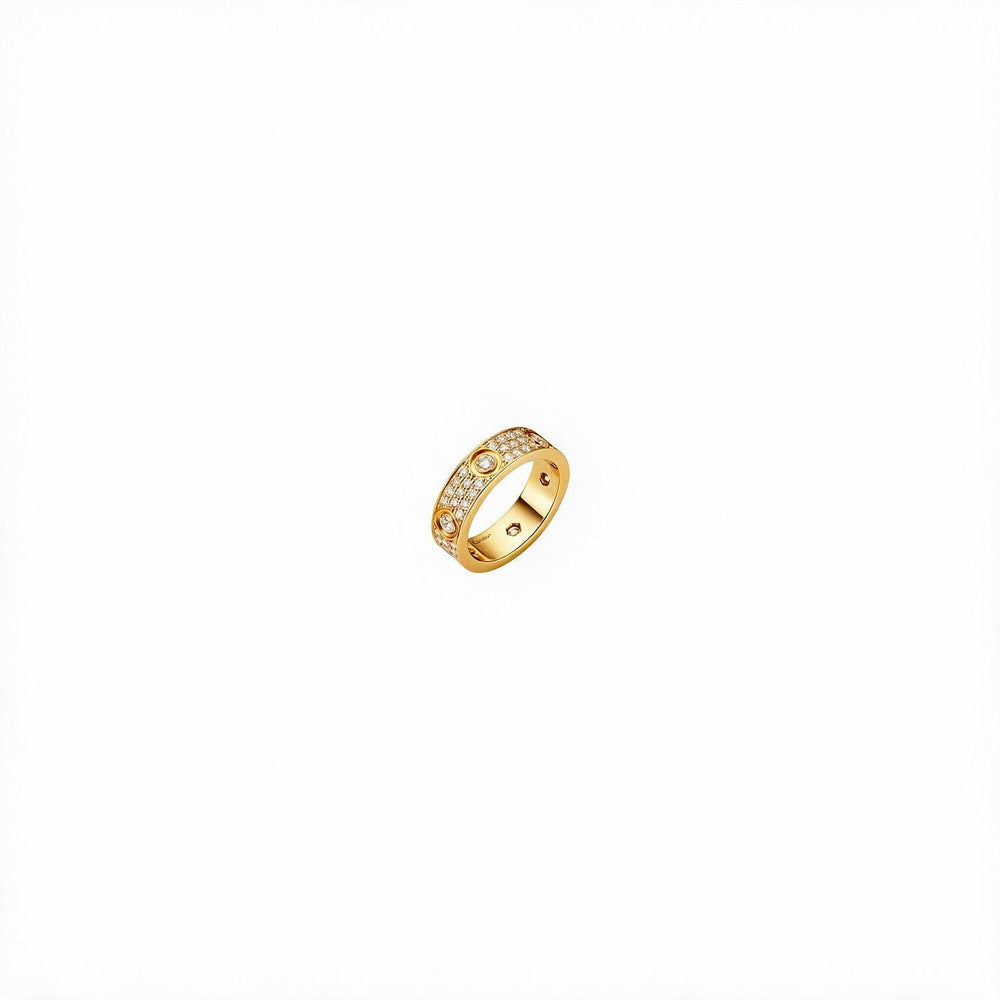 ANILLO LOVE GOLD CON MICROZIRCONIAS Y ZIRCONIAS
