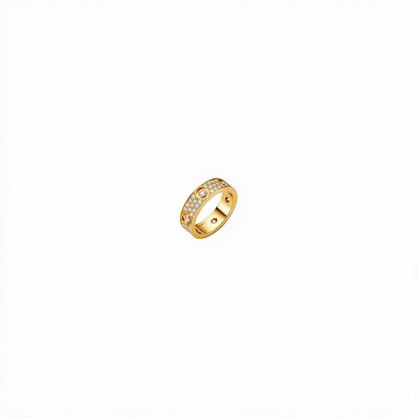 ANILLO LOVE GOLD CON MICROZIRCONIAS Y ZIRCONIAS