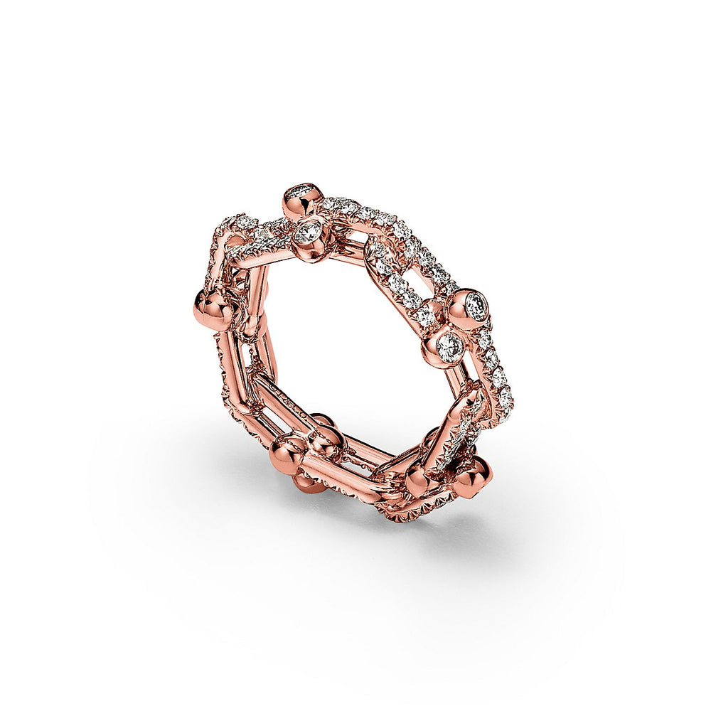 ANILLO ESLABONES ROSEGOLD ZIRCONIAS