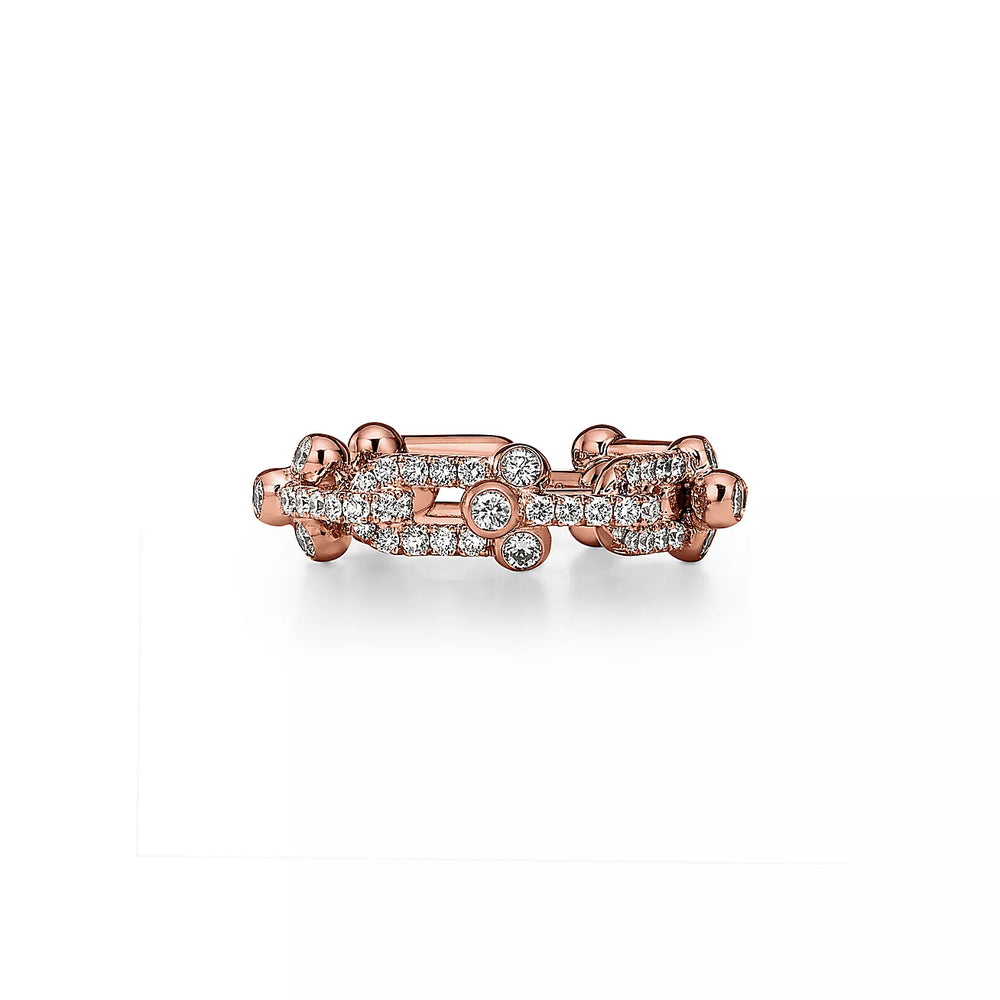ANILLO ESLABONES ROSEGOLD ZIRCONIAS