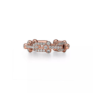 ANILLO ESLABONES ROSEGOLD ZIRCONIAS