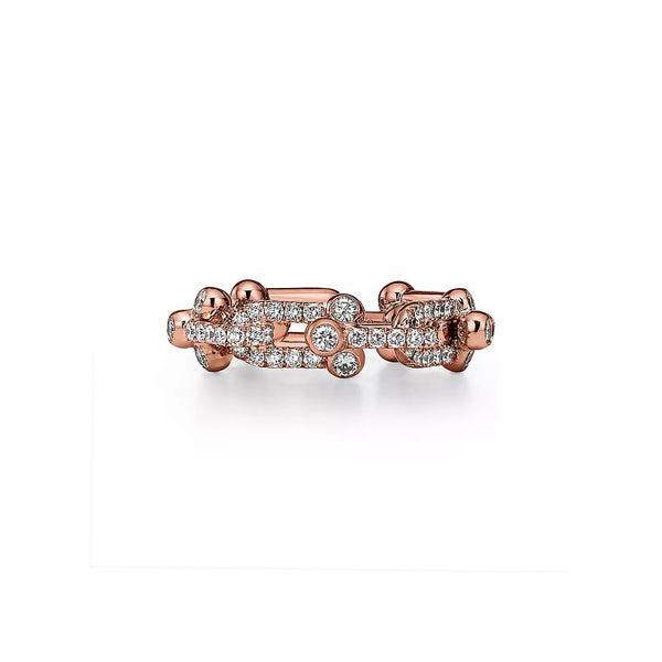 ANILLO ESLABONES ROSEGOLD ZIRCONIAS