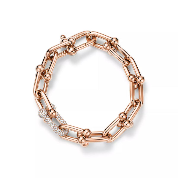 PULSERA ESLABONES ROSEGOLD ZIRCONIA