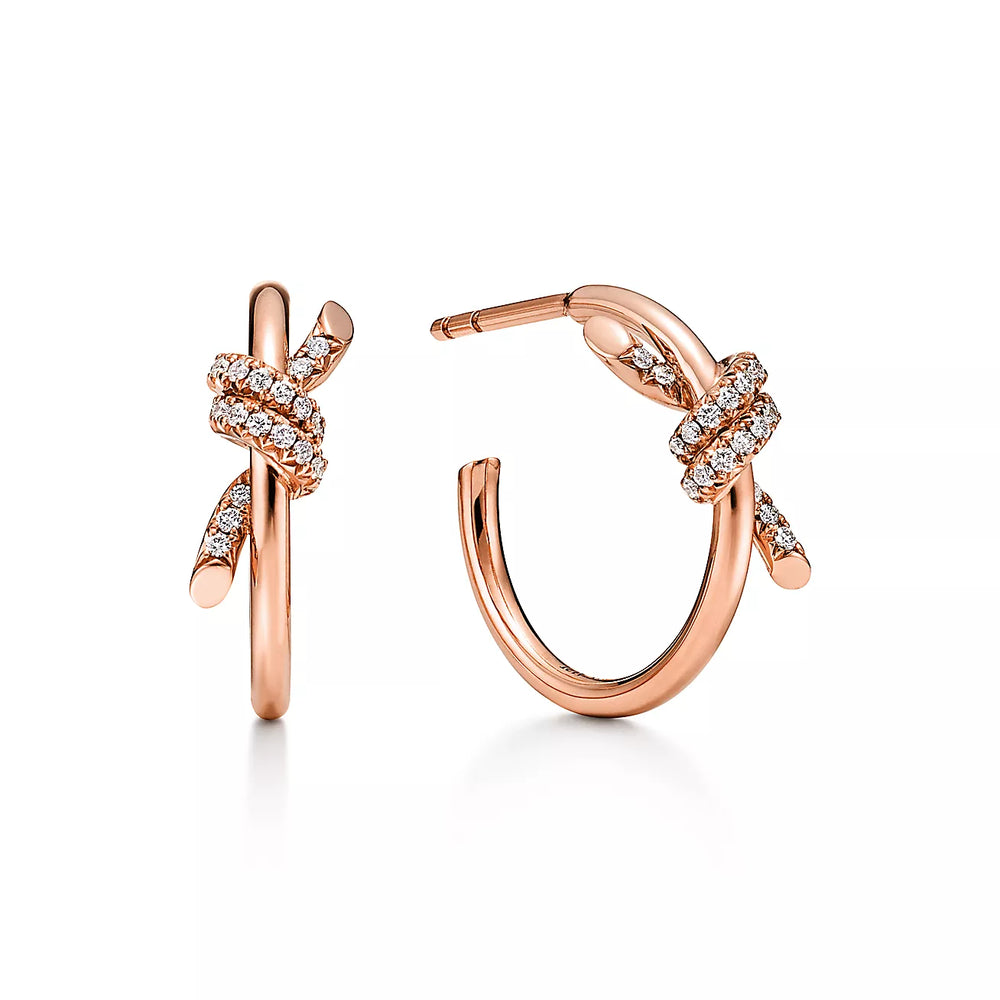 ARRACADAS KNOT ROSEGOLD ZIRCONIAS