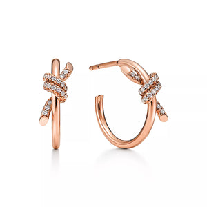 ARRACADAS KNOT ROSEGOLD ZIRCONIAS