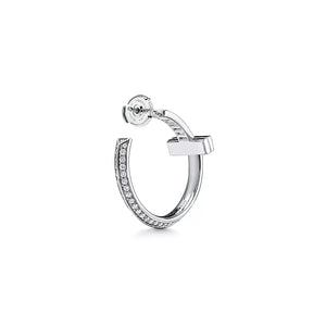 ARRACADAS T SILVER CON ZIRCONIA