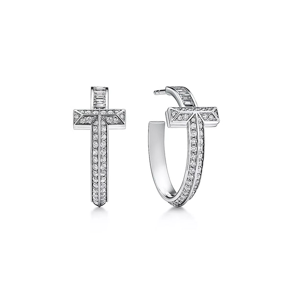 ARRACADAS T SILVER CON ZIRCONIA